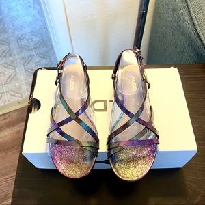 Aldo Holographic Glitter Fashion Sandals (5)